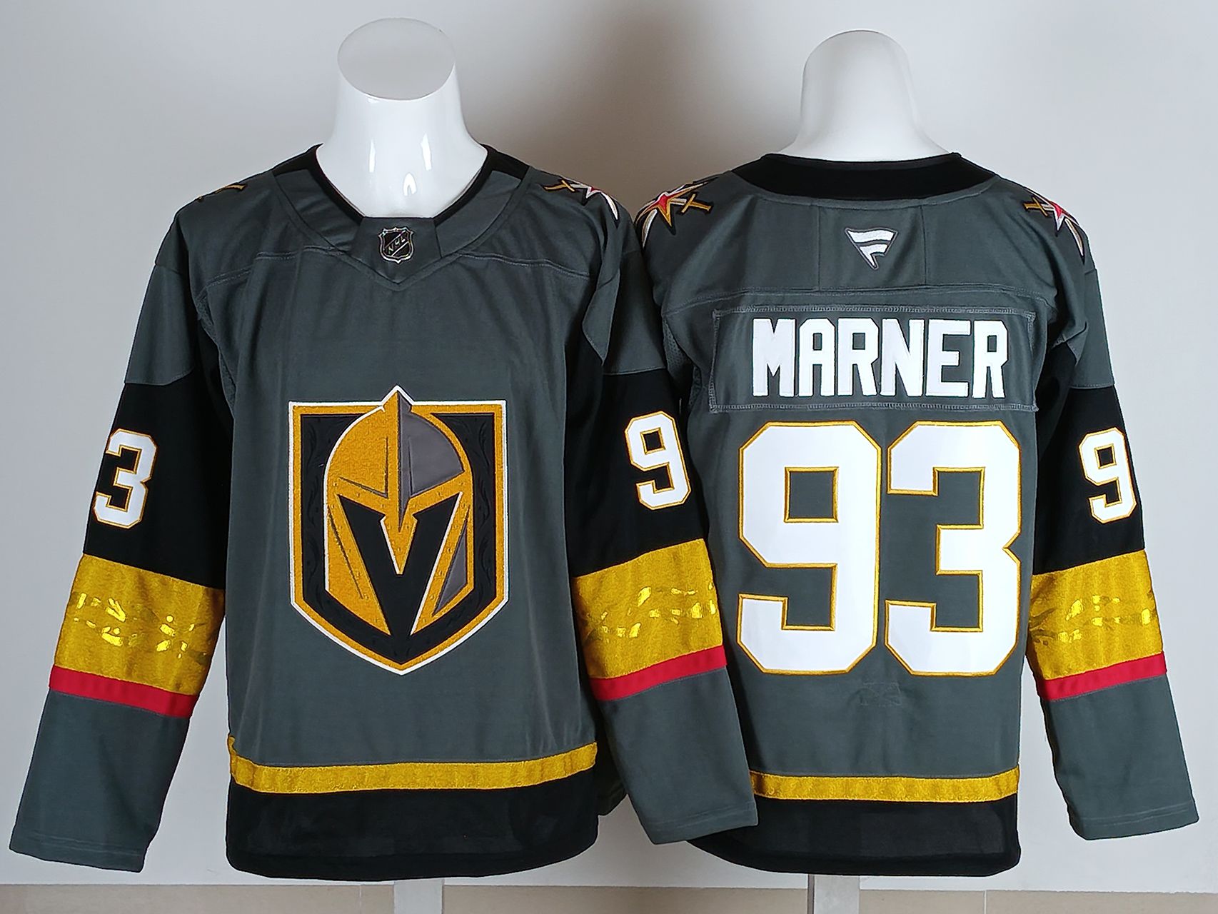 Men 2026 Vegas Golden Knights #93 Marner Grey NHL Jersey style 01